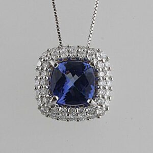 COLLANA IN ORO CON TANZANITE E DIAMANTI