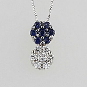 COLLANA IN ORO CON ZAFFIRO E DIAMANTI