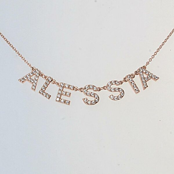 COLLANA IN ARGENTO 925°°° CON ZIRCONI NOME