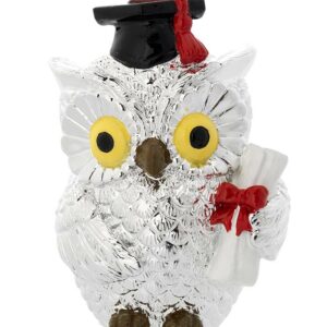 PORTAPENNE ARGENTATO GUFO LAUREA  H Cm12