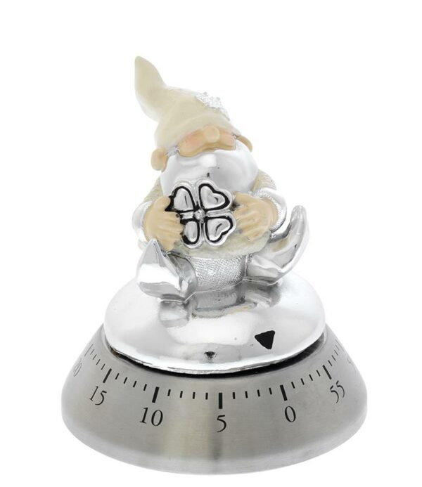 TIMER GNOMO ARGENTATO Diam. Cm 10