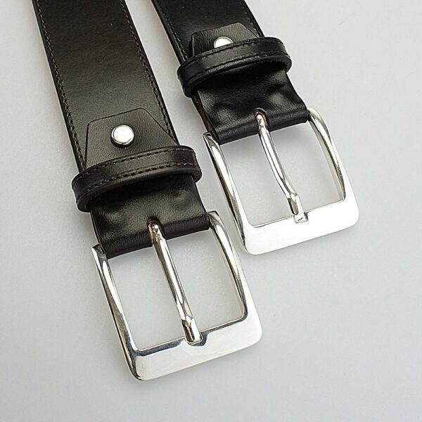 CINTURA IN PELLE MARRONE CON FIBBIA IN ARGENTO 800/925°°°