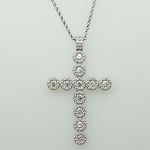 COLLANA IN ARGENTO 925/°°° CON ZIRCONI  CROCE
