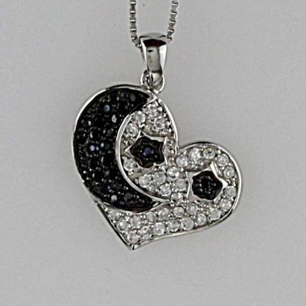 COLLANA IN ARGENTO 925/°°° CON ZIRCONI  CUORE