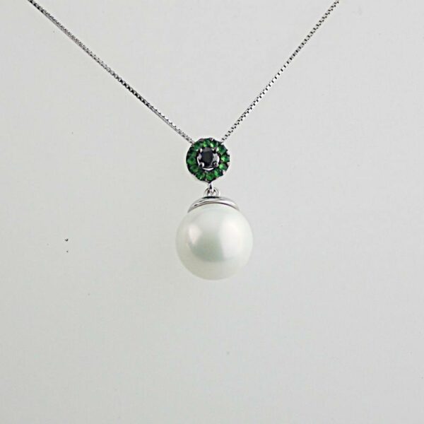 COLLANA IN ARGENTO 925/°°° CON ZIRCONI E PERLA COLTIVATA