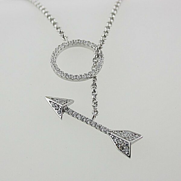 COLLANA IN ARGENTO 925/°°° CON ZIRCONI  FRECCIA