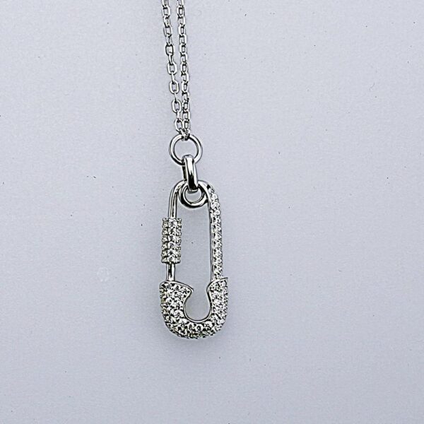 COLLANA IN ARGENTO 925°°° CON ZIRCONI SPILLA