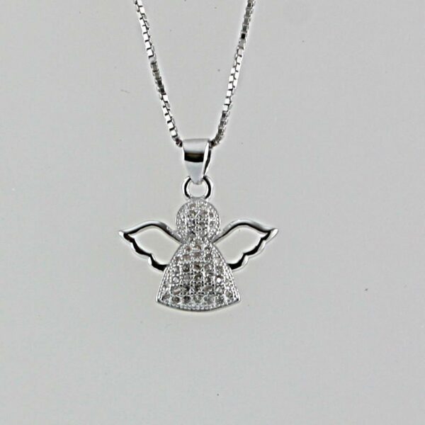 COLLANA IN ARGENTO 925°°° CON ZIRCONI ANGELO