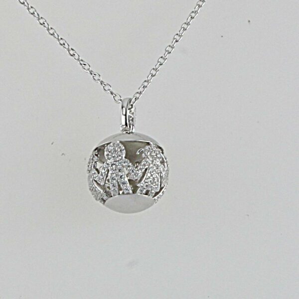 COLLANA IN ARGENTO 925/°°° CON ZIRCONI CHIAMA ANGELI