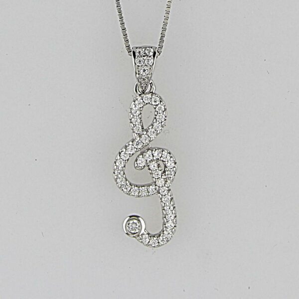 COLLANA CHIAVE DI VIOLINO IN ARGENTO 925°°°