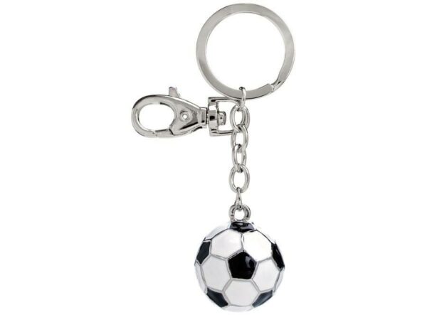 PORTACHIAVI PALLONE DA CALCIO IN SILVER PLATED
