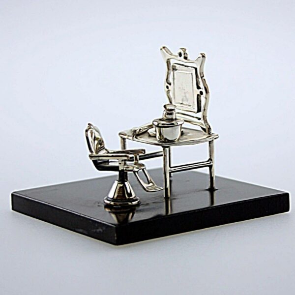 SCULTURA BARBIERE IN ARGENTO 800/925°°°