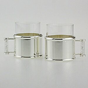 SET TAZZE DA CAFFE' IN SILVER PLATED