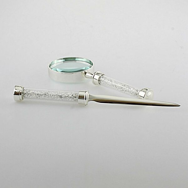 LENTE E TAGLIACARTE "OTTAVIANI" IN SILVER PLATED