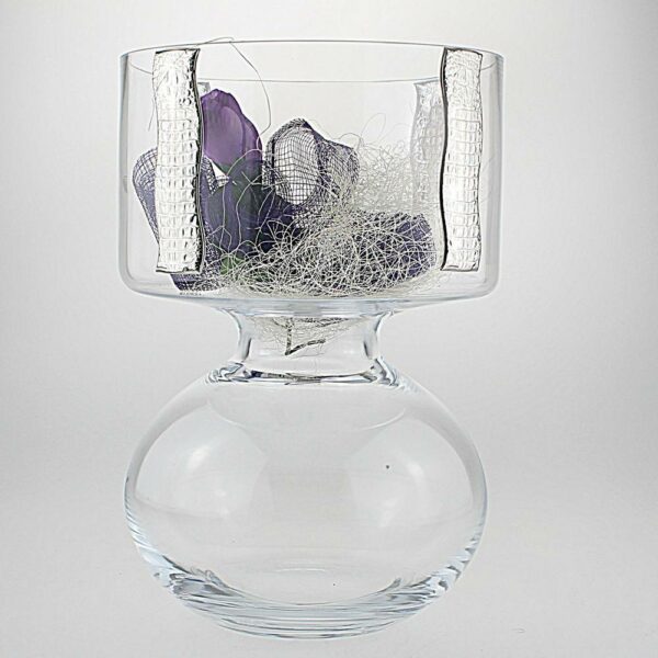 VASO IN VETRO E ARGENTO BILAMINATO