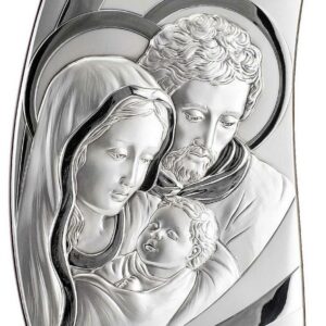 ICONA SACRA FAMIGLIA ARGENTO BILAMINATO