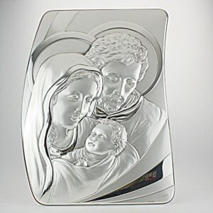 ICONA SACRA FAMIGLIA ARGENTO BILAMINATO