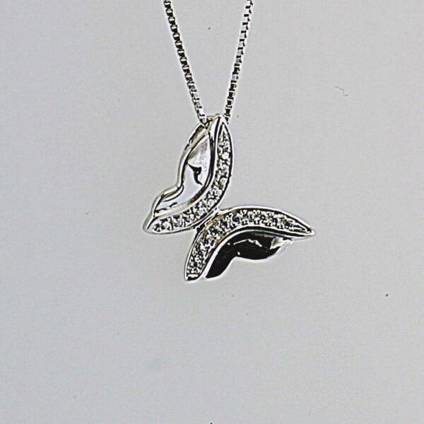 COLLANA IN ARGENTO 925/°°° CON ZIRCONI  FARFALLA