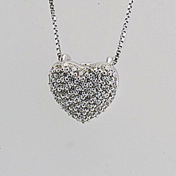 COLLANA IN ARGENTO 925/°°° CON ZIRCONI   CUORE