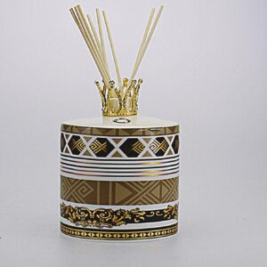 PROFUMATORE CERAMICA CON TAPPO DORATO Cm 11x15