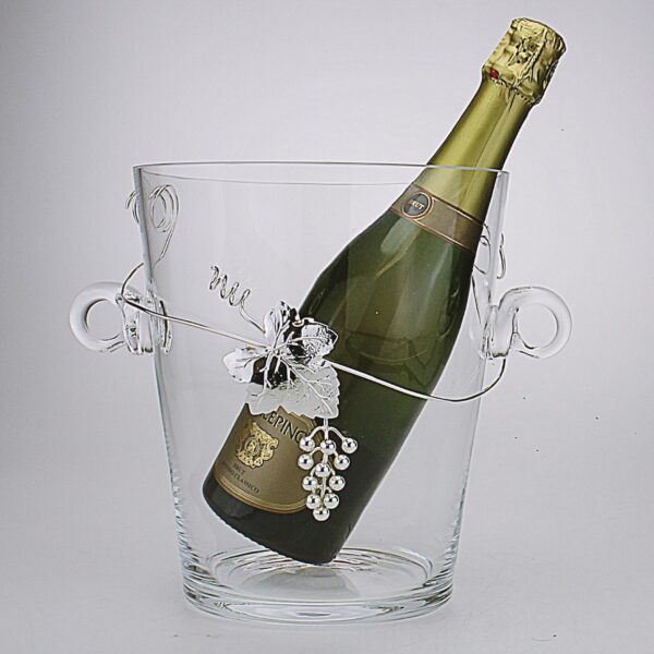 SECCHIO CHAMPAGNE CON APPLICAZIONE ARGENTATA