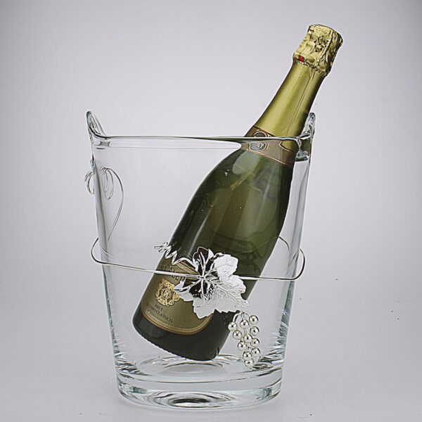 SECCHIO CHAMPAGNE CON APPLICAZIONE ARGENTATA