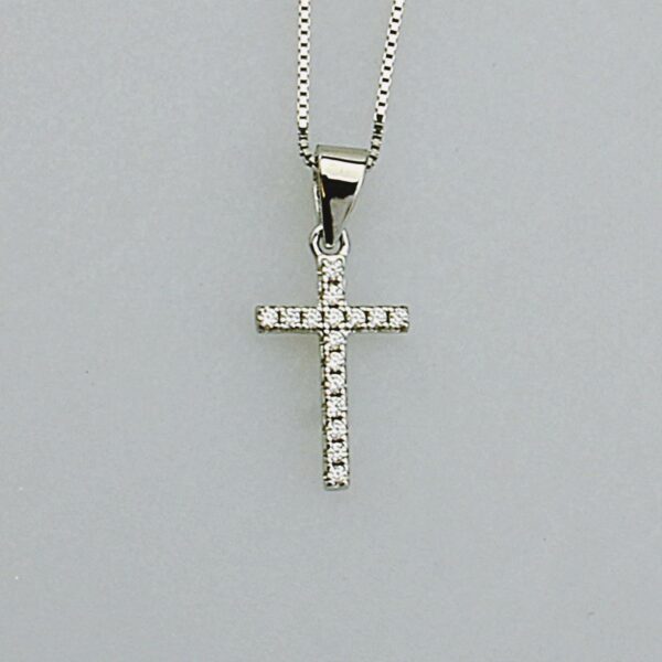 COLLANA IN ARGENTO 925°°° CON ZIRCONI CROCE