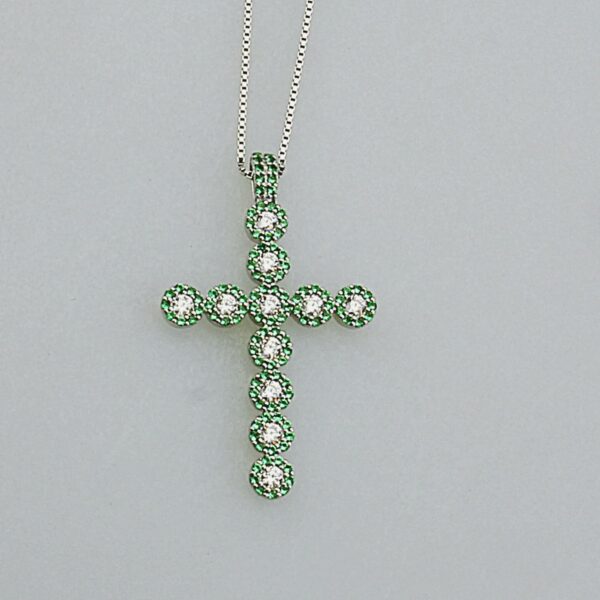 COLLANA IN ARGENTO 925°°° CON ZIRCONI CROCE
