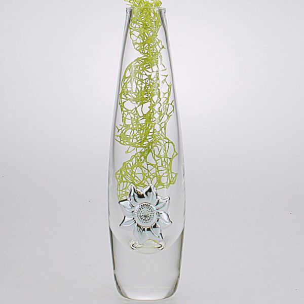 VASO MONOFIORE CON BLASONE IN ARGENTO Cm 24