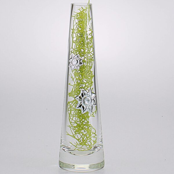 VASO MONOFIORE CON BLASONI IN ARGENTO Cm 24
