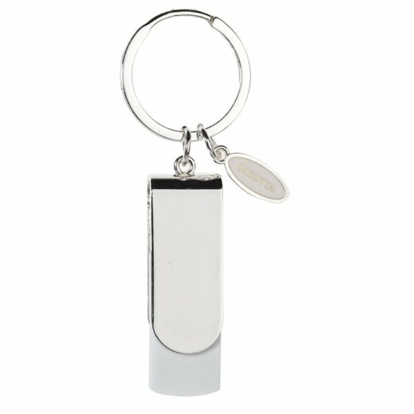 PORTACHIAVI USB BIANCO ARGENTATO