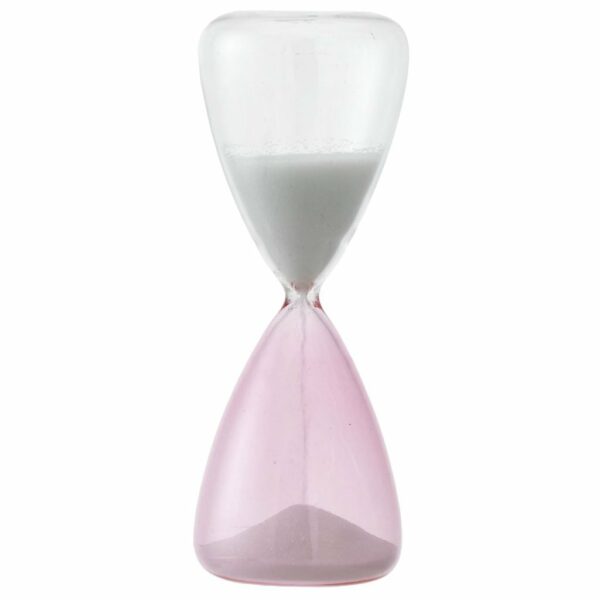 CLESSIDRA VETRO BIANCA & ROSA Cm 4x10