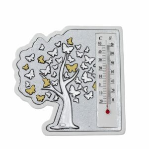 TERMOMETRO ARGENTATO ALBERO VITA - ORDINE MINIMO 10 PEZZI
