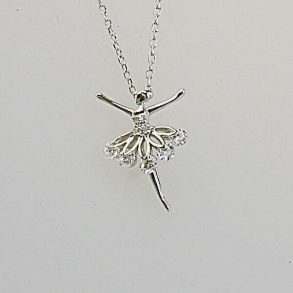 COLLANA IN ARGENTO 925°°° CON BALLERINA E ZIRCONI
