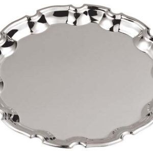 VASSOIO IN METALLO ARGENTATO DIAM 25 CM