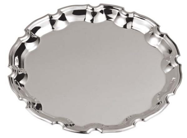 VASSOIO IN METALLO ARGENTATO DIAM 25 CM