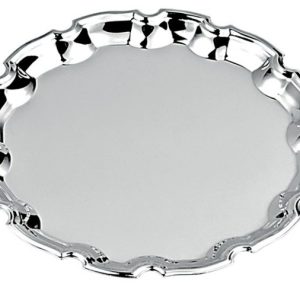 VASSOIO IN METALLO ARGENTATO DIAM CM 30,5