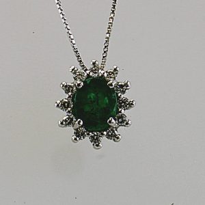 COLLANA IN ORO CON DIAMANTI E SMERALDO